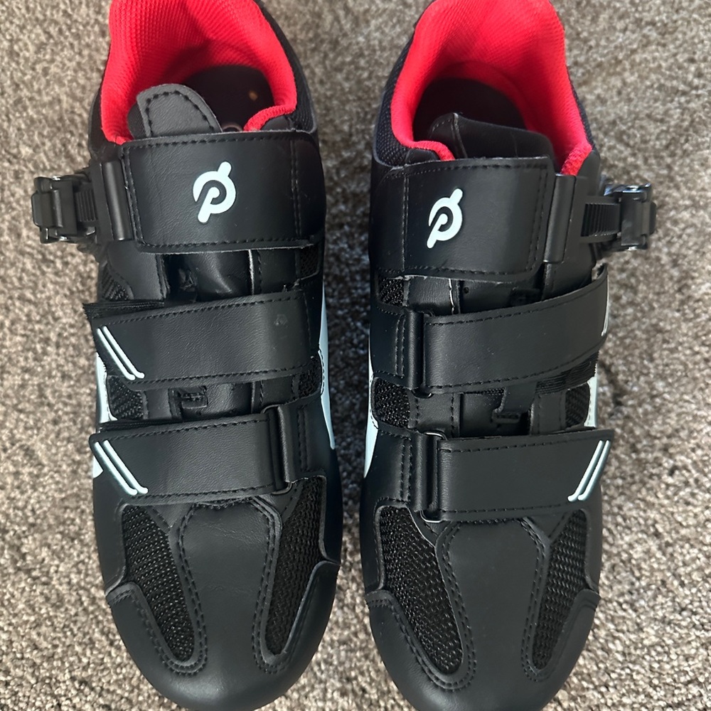 Peloton Black Cycling Spin Bike Shoes W/ Cleats Size EU 41 US Men 8 Women 10
